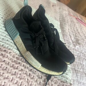 Adidas Black and Teal NMD R1 Shoes